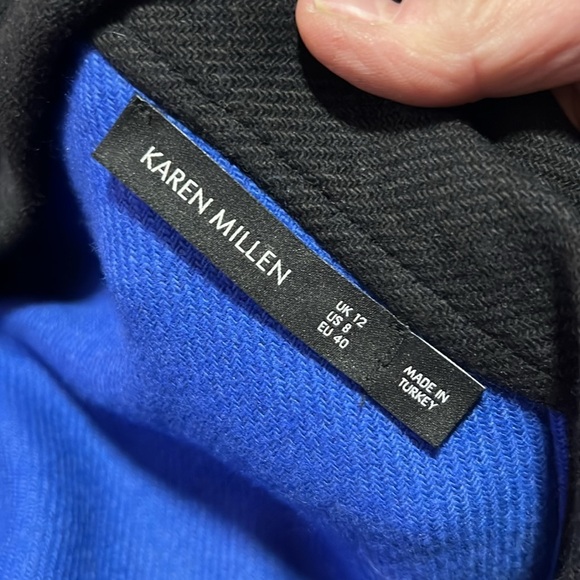 Karen Millen Wrap Front Cape in Black And Gray Merino Wool Blend US8 - Picture 10 of 13